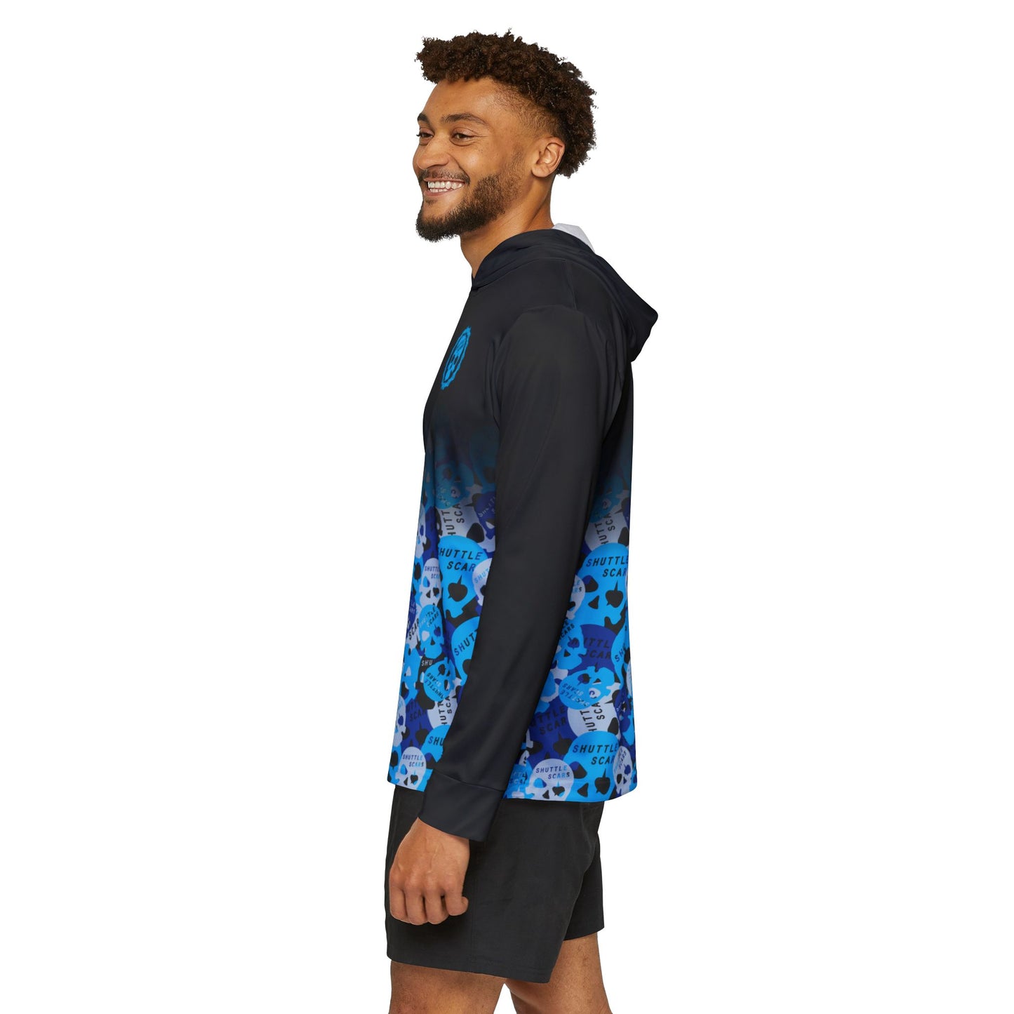 Shuttle Scars Blue Camo Light Weight Hooded LS Jersey