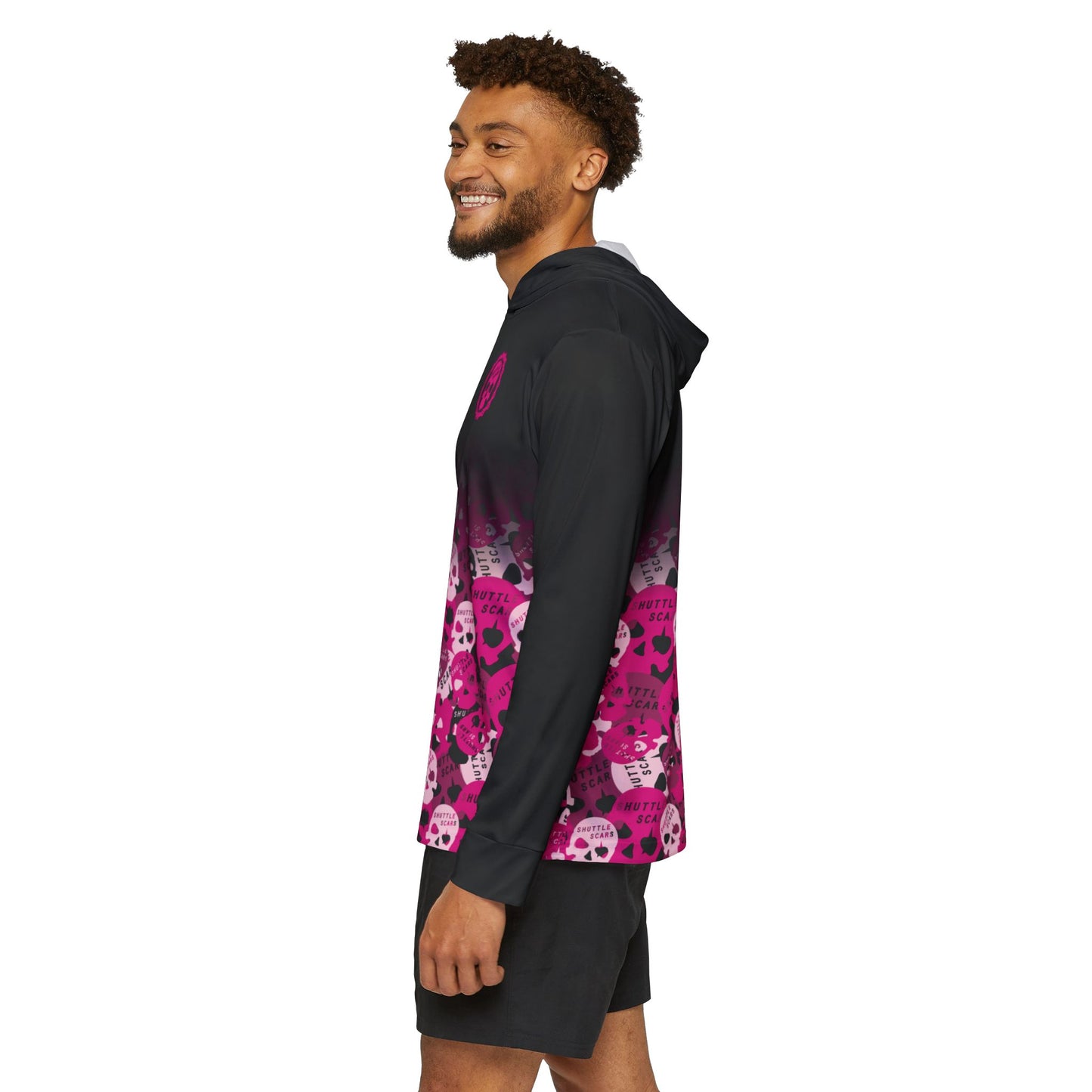 Shuttle Scars Pink Camo Light Weight Hooded LS Jersey