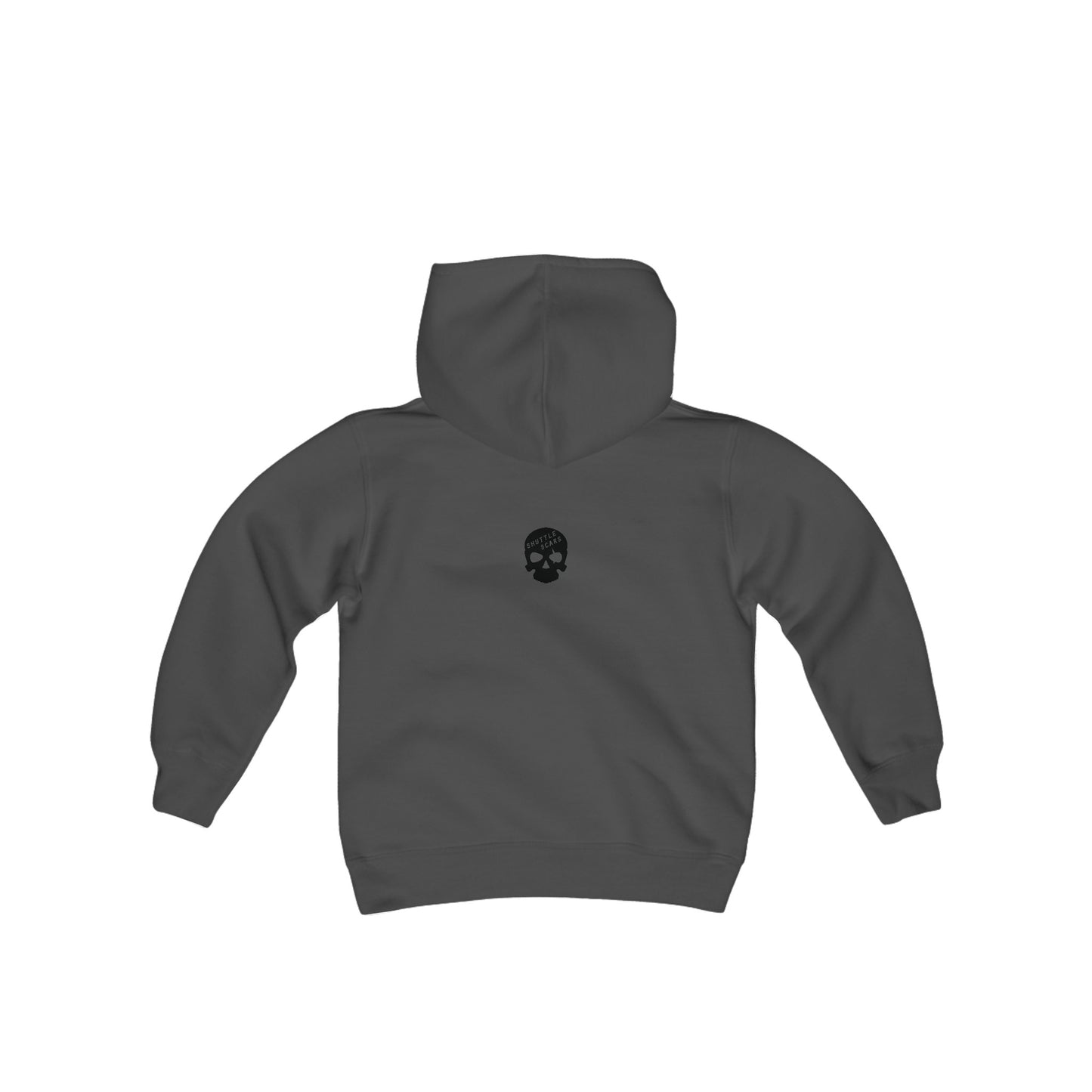 Shuttle Scars Youth Heavy Blend Hooded Sweatshirt - Black Logo