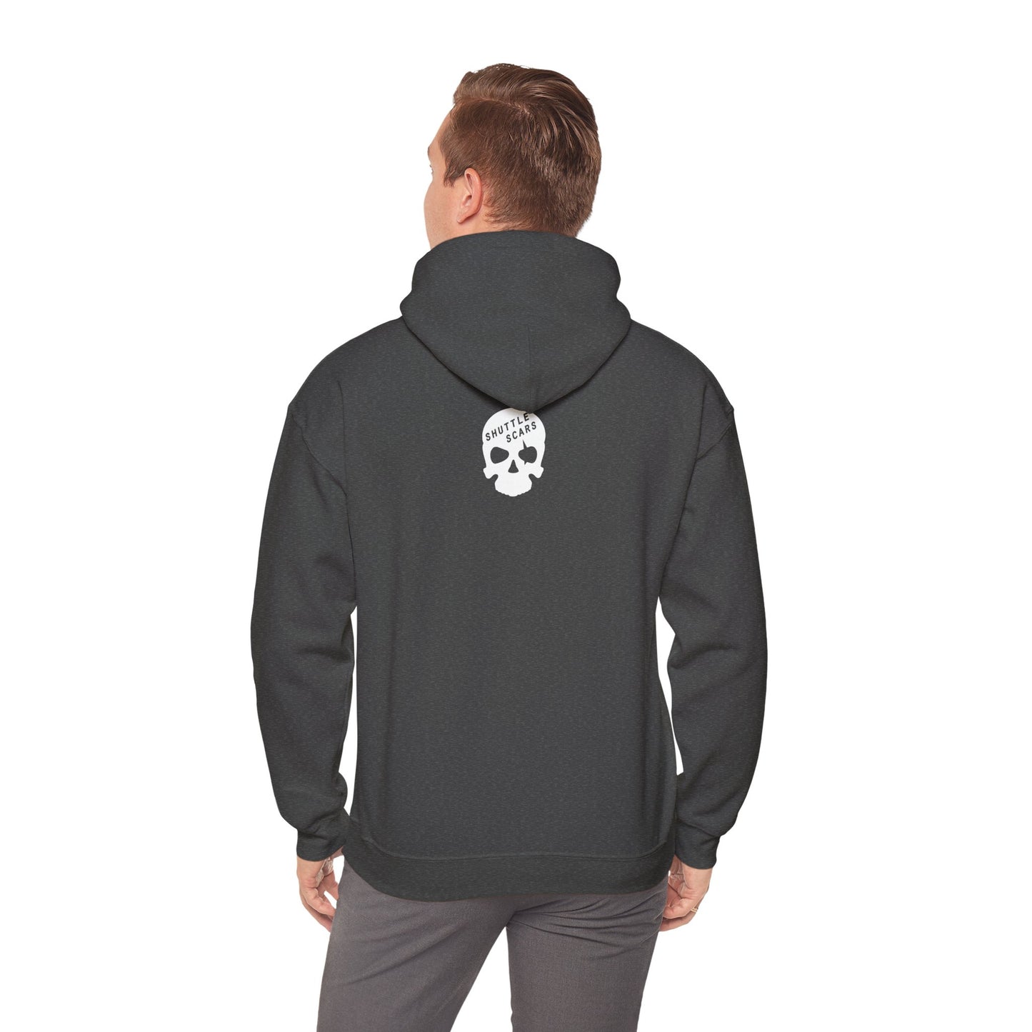 Shuttle Scars Unisex Heavy Blend™ Hooded Sweatshirt - White Print