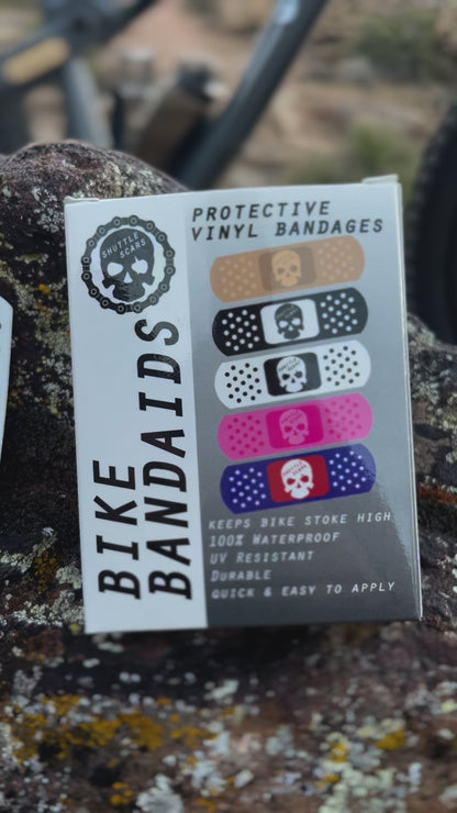 Shuttle Scars Box of Bike Bandaid Protective Vinyl Stickers - Assorted Colors